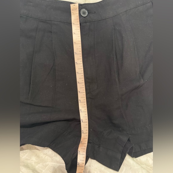 NWT Joie black Pleated Short Cotton Linen blend 4 Pockets High rise - Picture 6 of 9